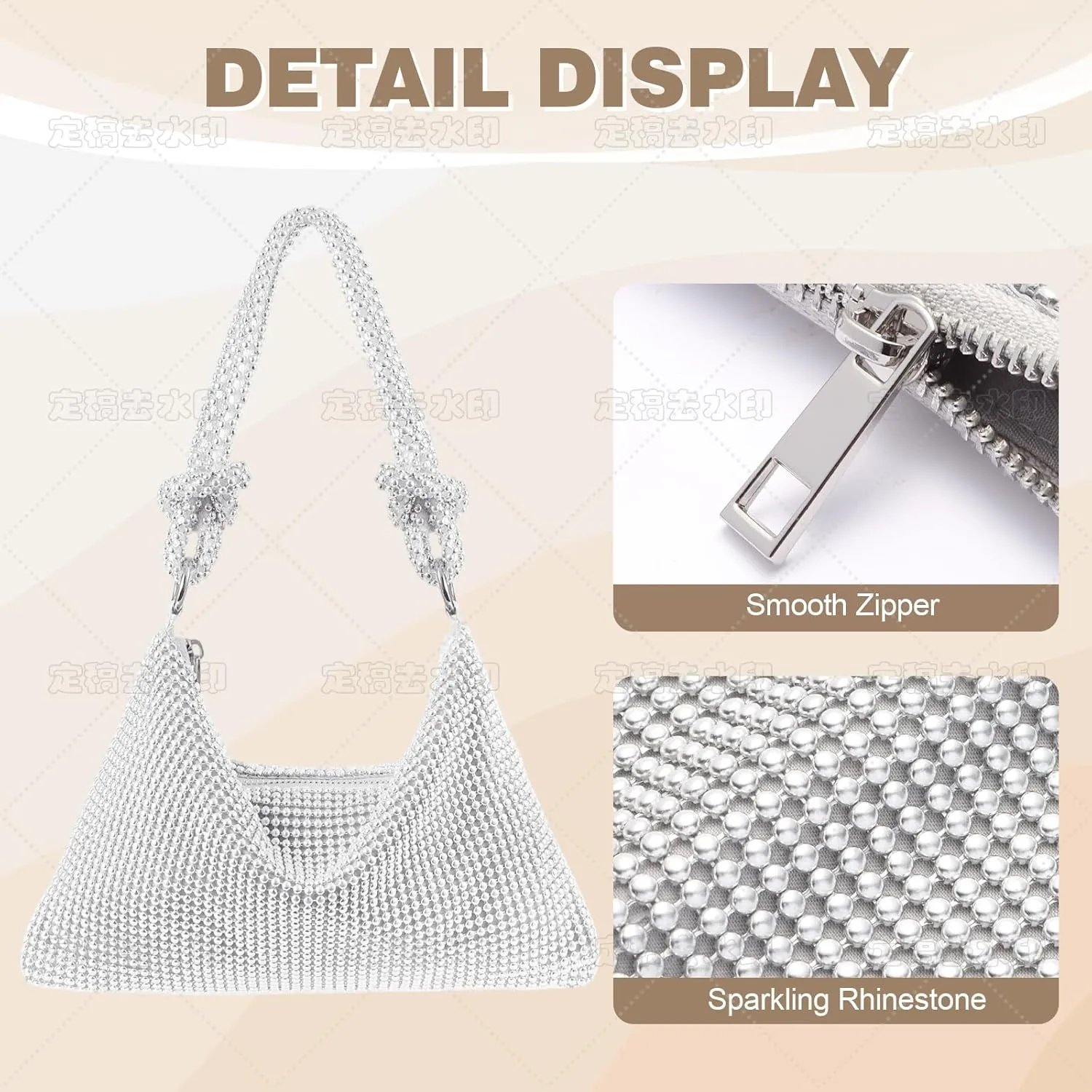 Clutch Purse for Women,Sparkly Rhinestone Evening Bag Wedding & Party Accessories,Handbag Fits Phone,Wallet & Lipstick