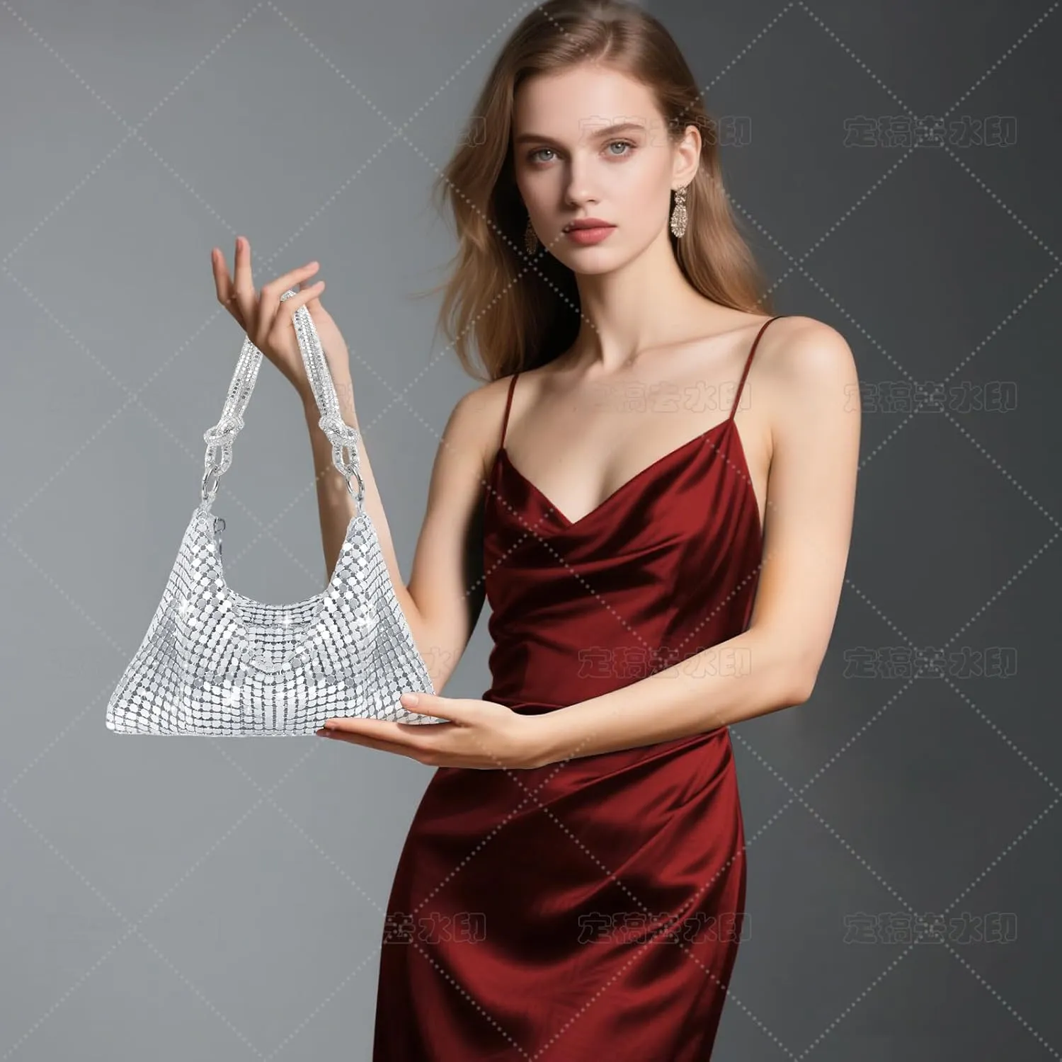 Clutch Purse for Women,Sparkly Rhinestone Evening Bag Wedding & Party Accessories,Handbag Fits Phone,Wallet & Lipstick