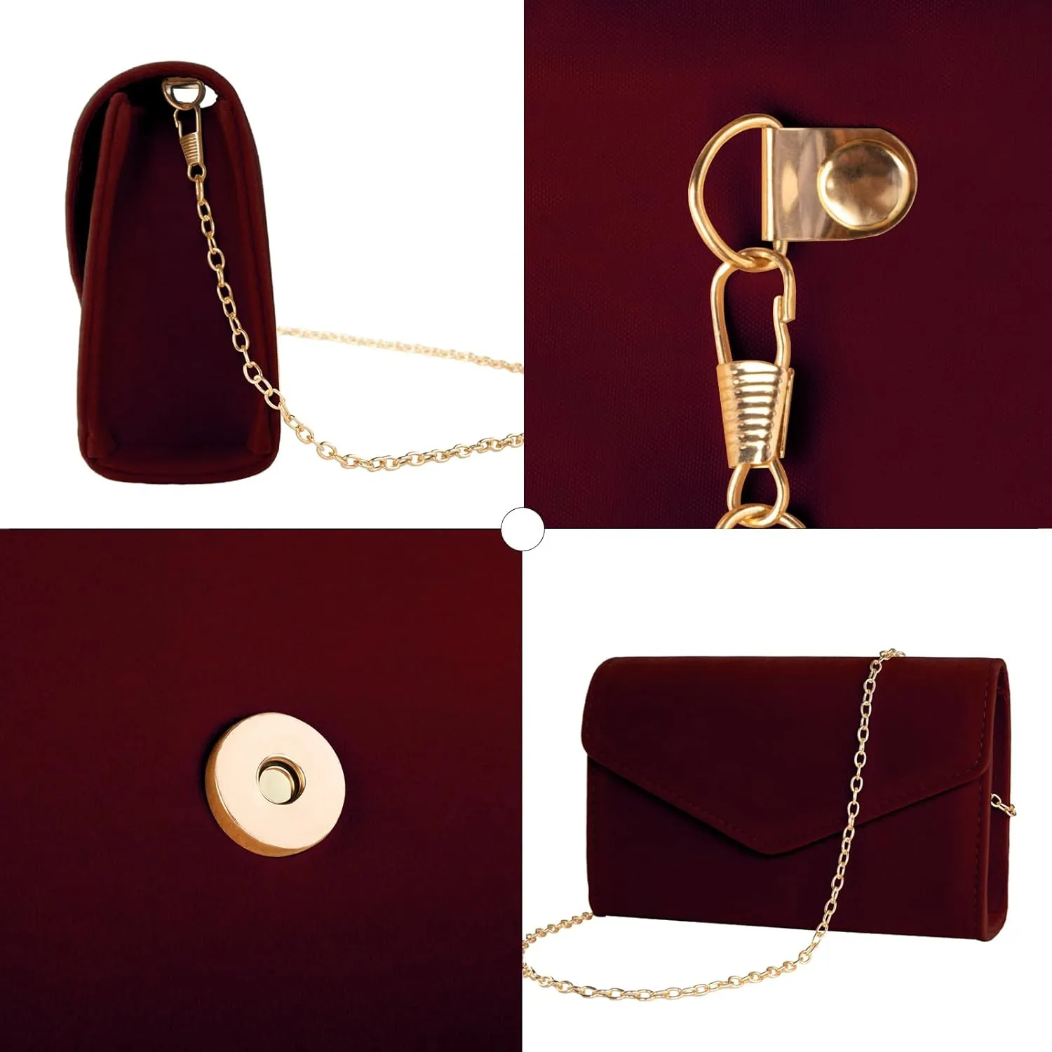 Clutch Purses for Women Evening Bag Faux Suede Formal Party Wedding Cocktail Prom