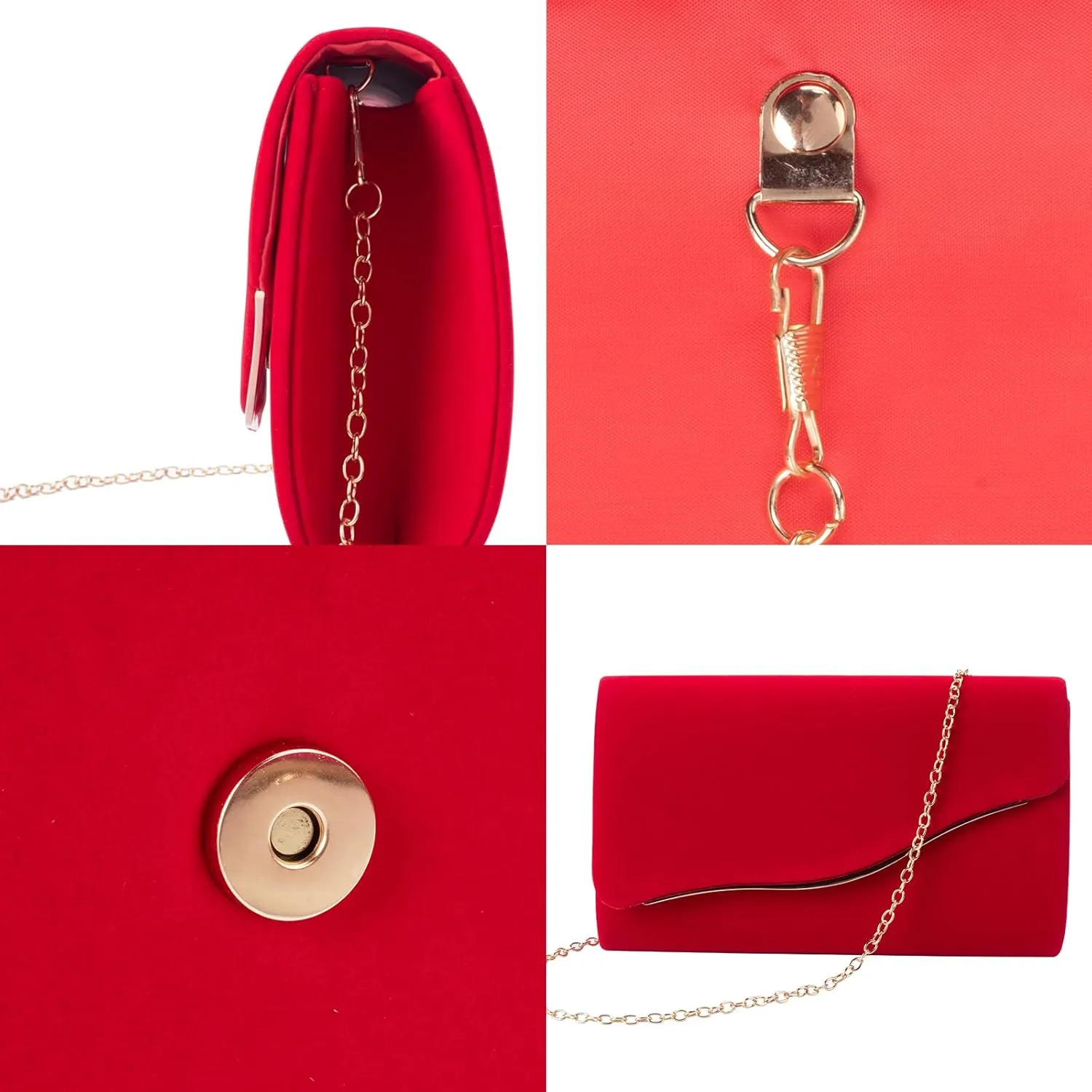 Clutch Purses for Women Evening Bag Faux Suede Formal Party Wedding Cocktail Prom