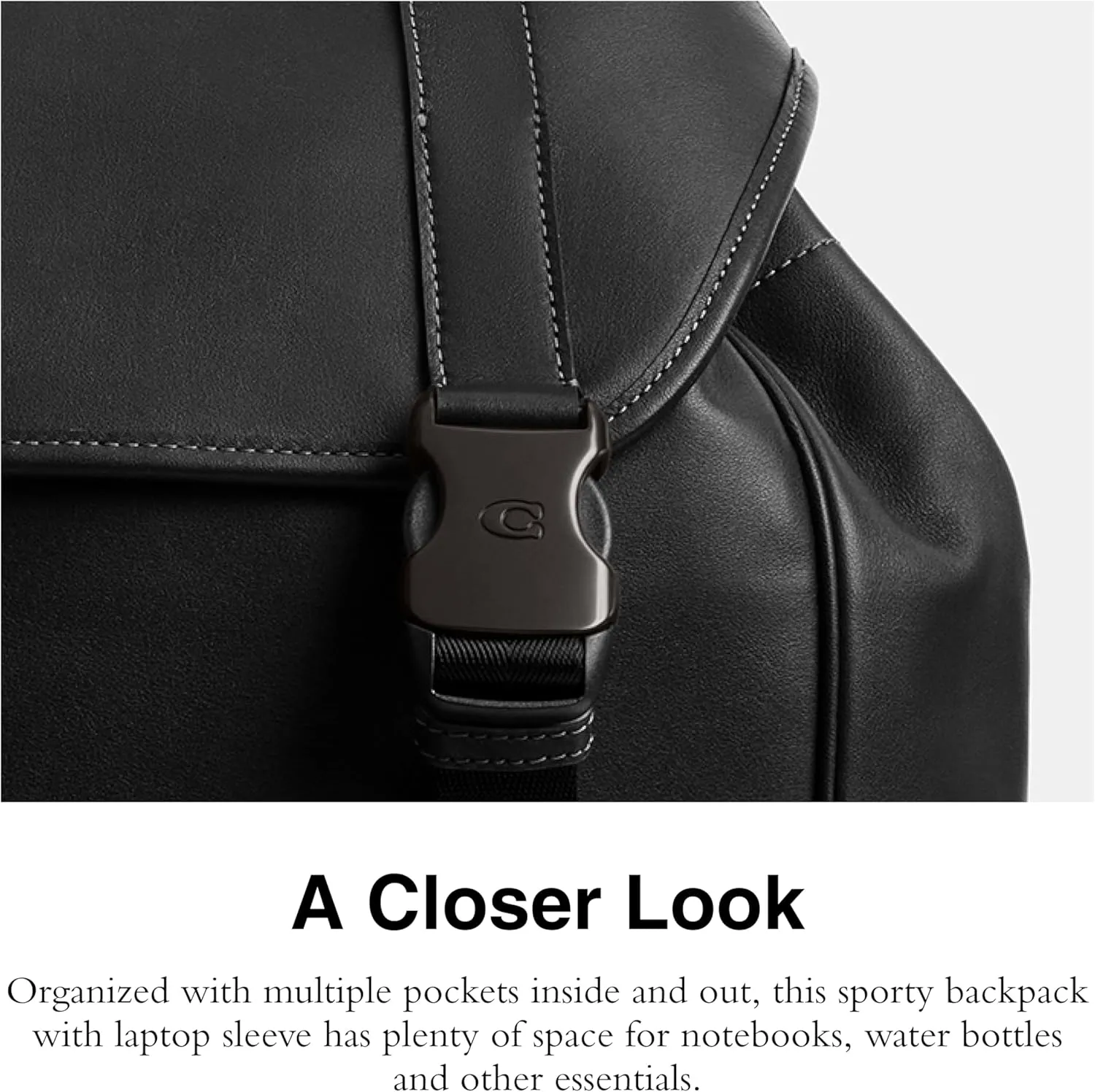 Coach League Flap Backpack, Black