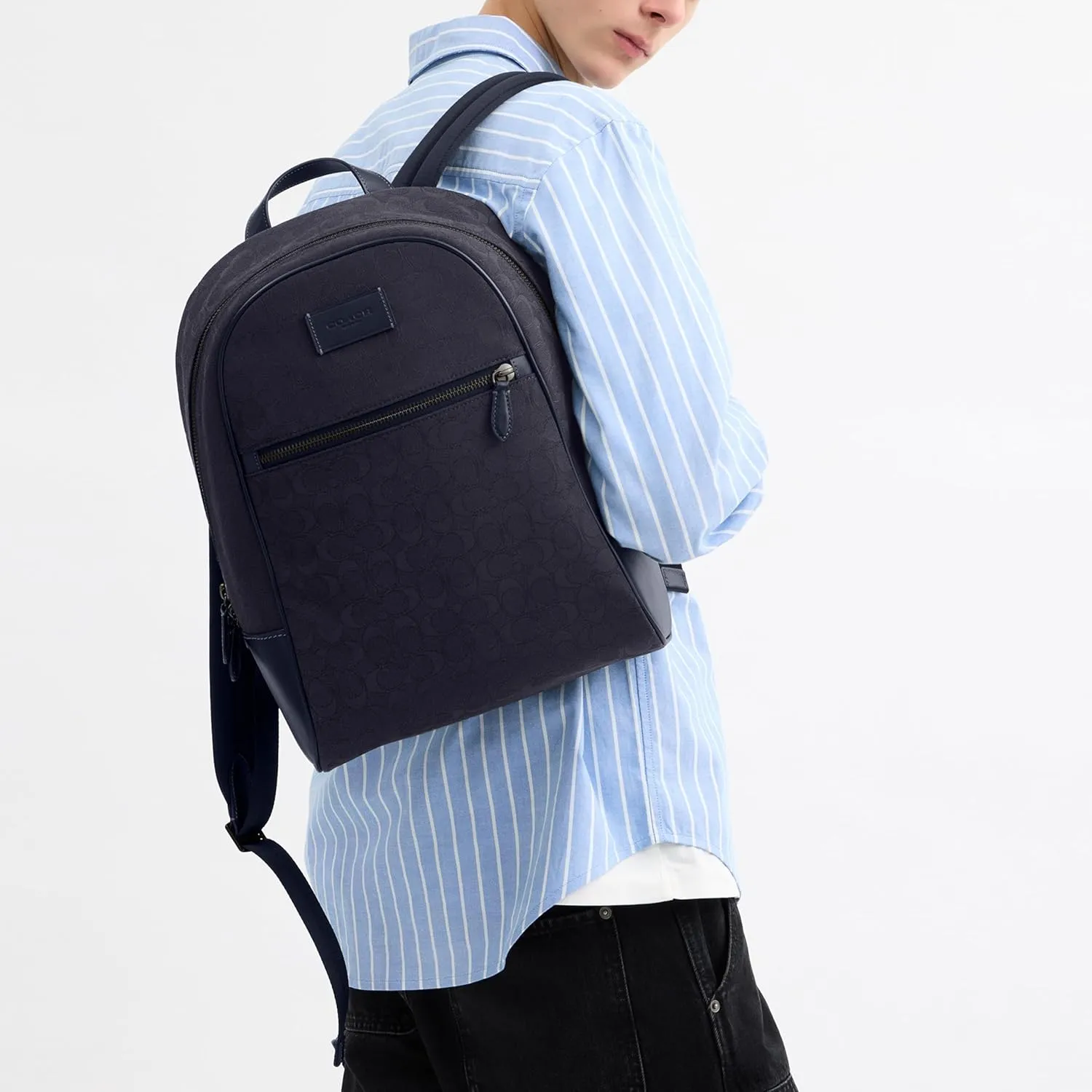 Coach Men's Theo Backpack in Signature Jacquard, Black, One Size