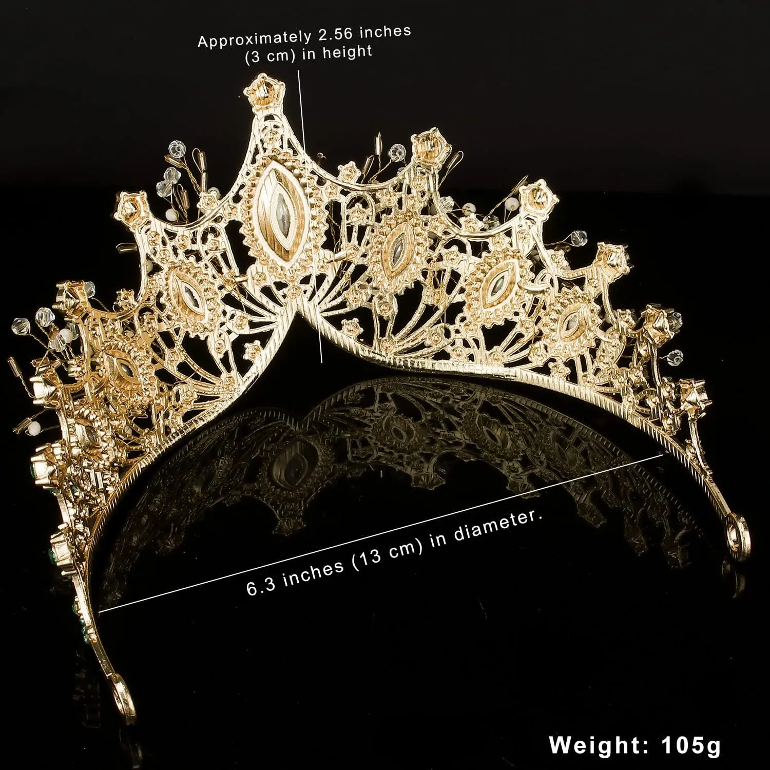 COCIDE Gold Crowns for Women Crystal Tiara for Girl Rhinestones Hair Accessories for Wedding Bride Bridal Bridesmaids Birthday Party Halloween Costume Cosplay Prom
