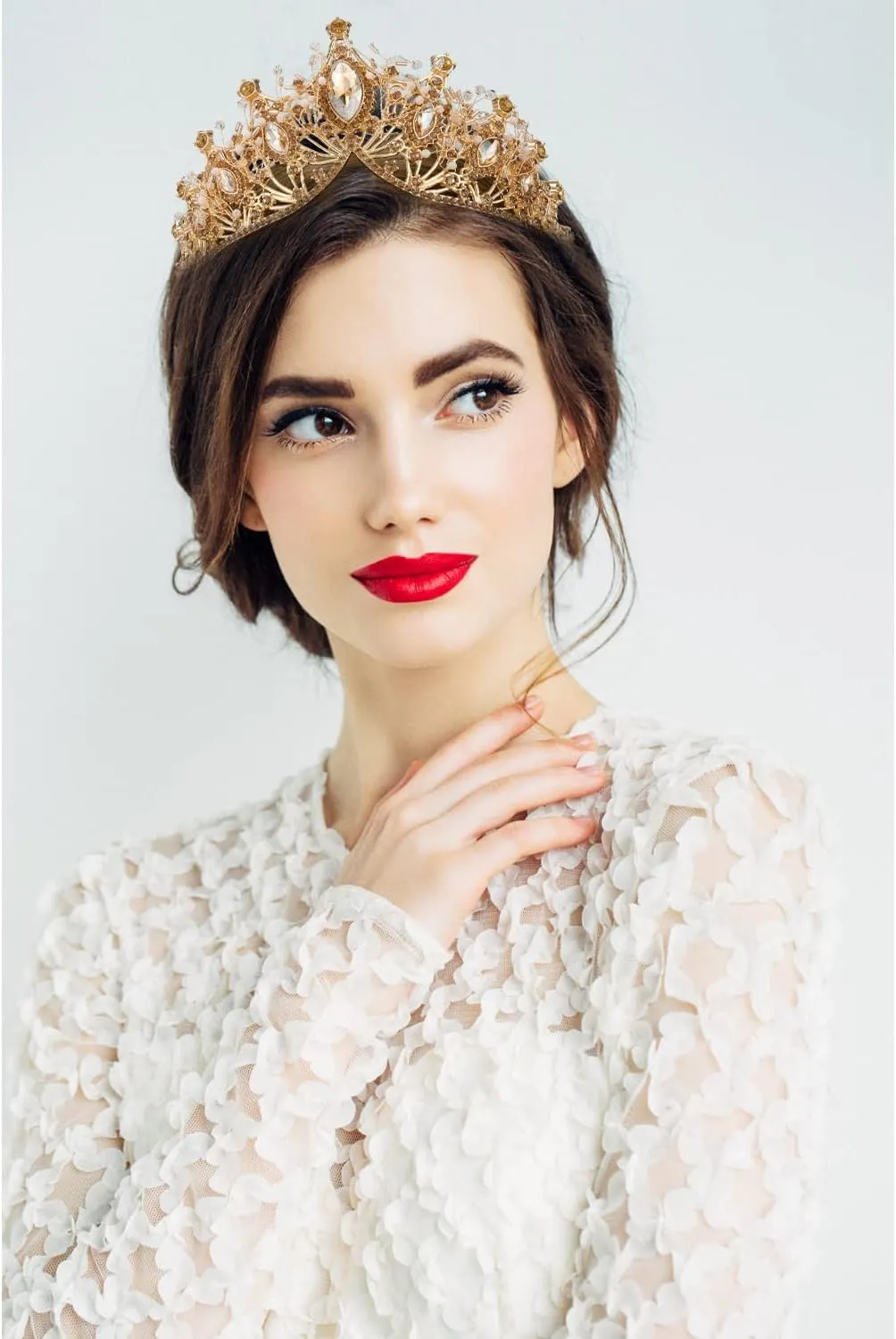 COCIDE Gold Crowns for Women Crystal Tiara for Girl Rhinestones Hair Accessories for Wedding Bride Bridal Bridesmaids Birthday Party Halloween Costume Cosplay Prom