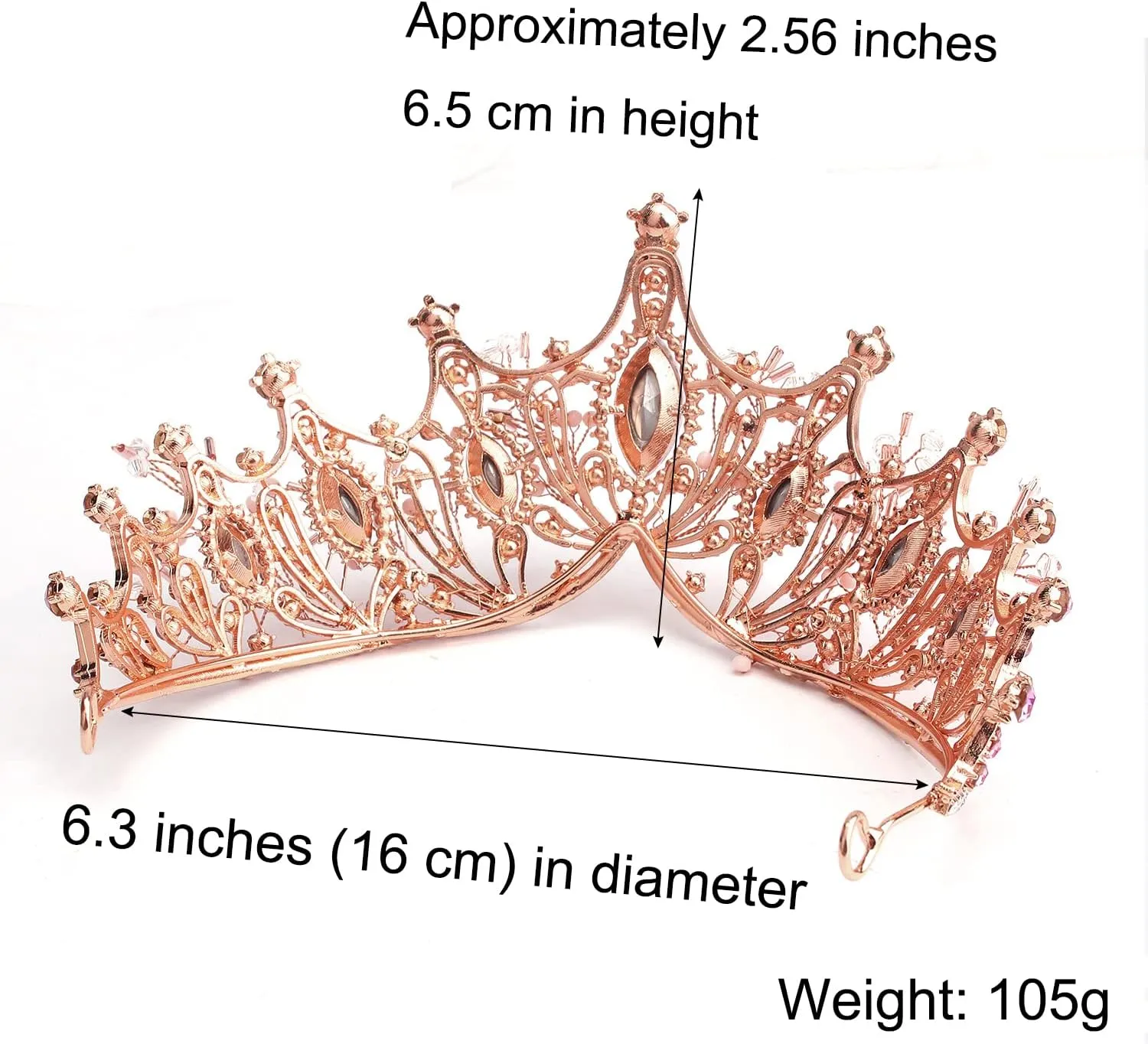 COCIDE Rose Gold Tiara and Crown for Women Crystal Headband for Girls Mermaid Queen Head Band Princess Hair Accessories for Birthday Party Bride Wedding Prom Halloween Costume Cosplay