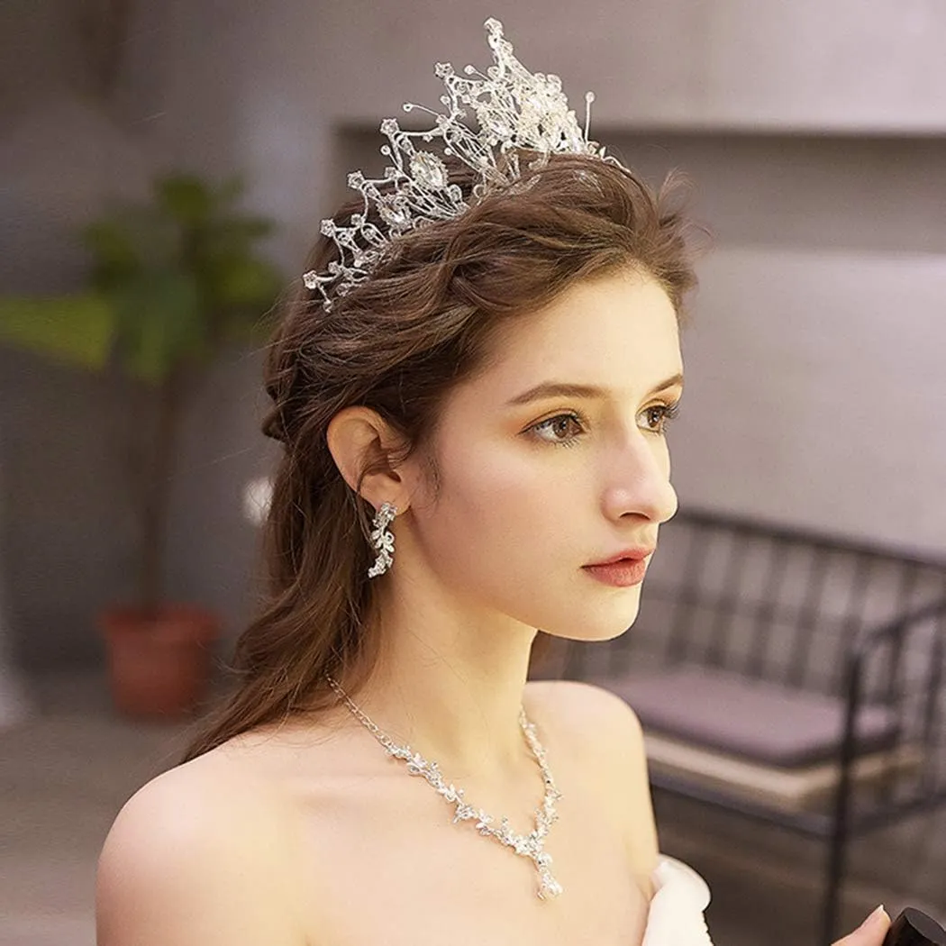COCIDE Silver Crown for Women Baroque Queen Crown and Tiara for Women Crystal Headband Mermaid Crown Princess Tiaras Hair Accessories for Bride Party Bridesmaids Halloween Costume Cos-play Gift