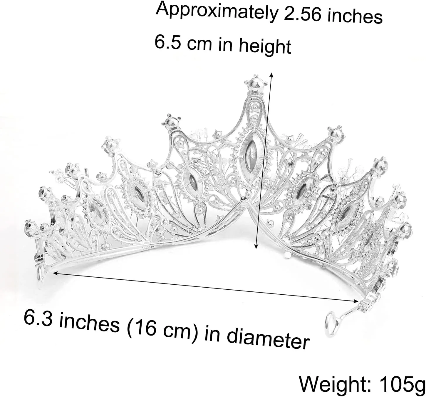 COCIDE Silver Crown for Women Baroque Queen Crown and Tiara for Women Crystal Headband Mermaid Crown Princess Tiaras Hair Accessories for Bride Party Bridesmaids Halloween Costume Cos-play Gift