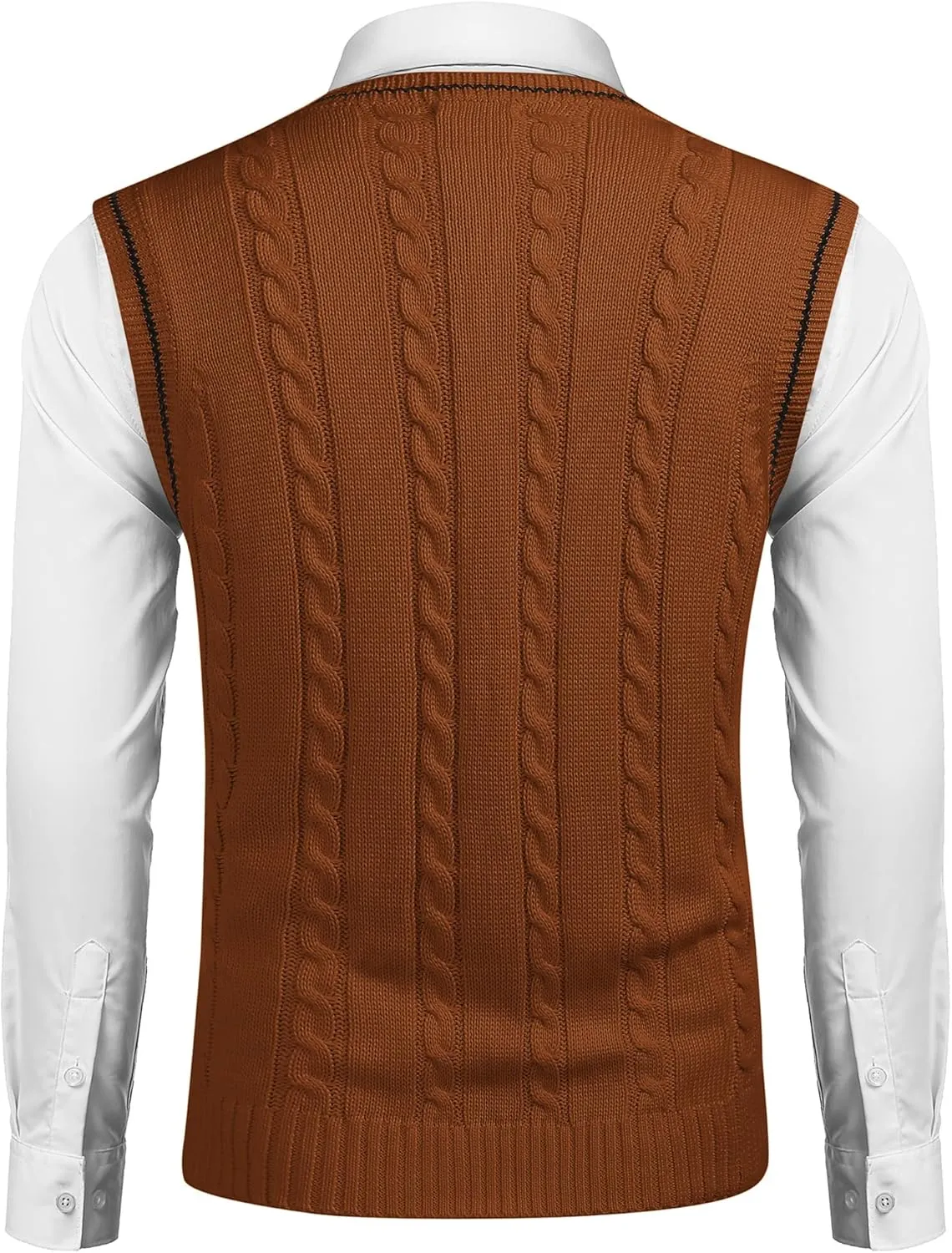 COOFANDY Men's Sweater Vest V Neck Slim Fit Casual Sleeveless Twisted Knitted Pullover Sweater