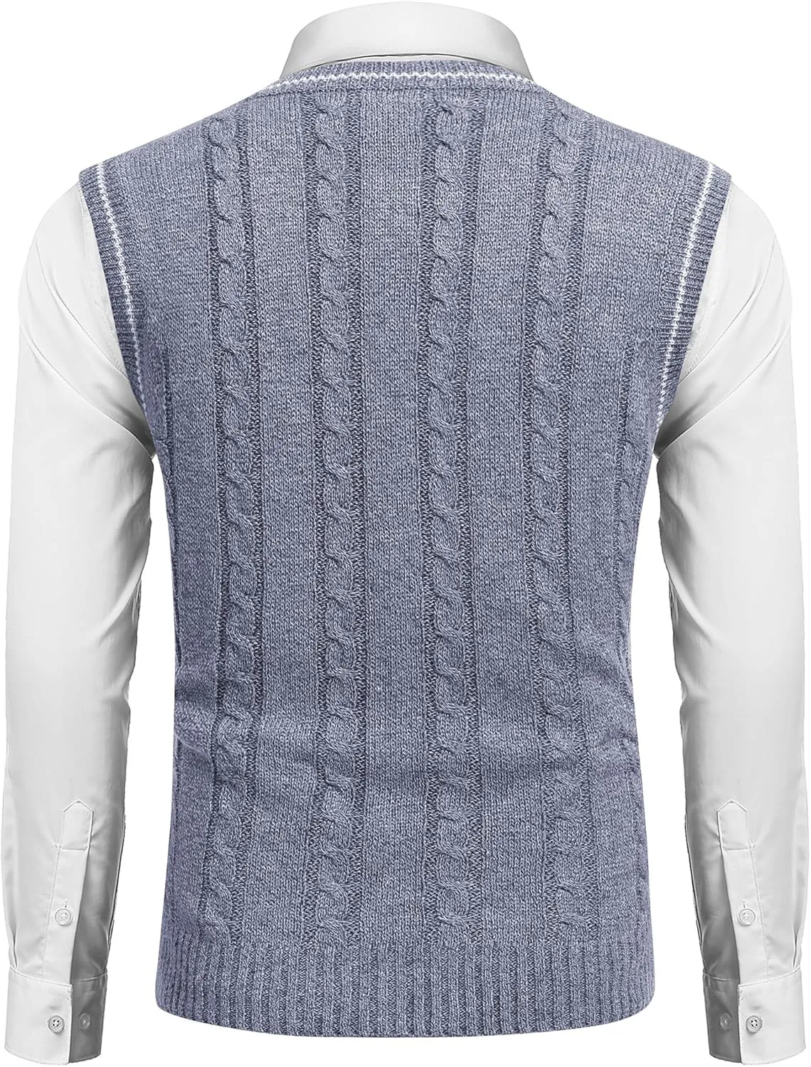 COOFANDY Men's Sweater Vest V Neck Slim Fit Casual Sleeveless Twisted Knitted Pullover Sweater