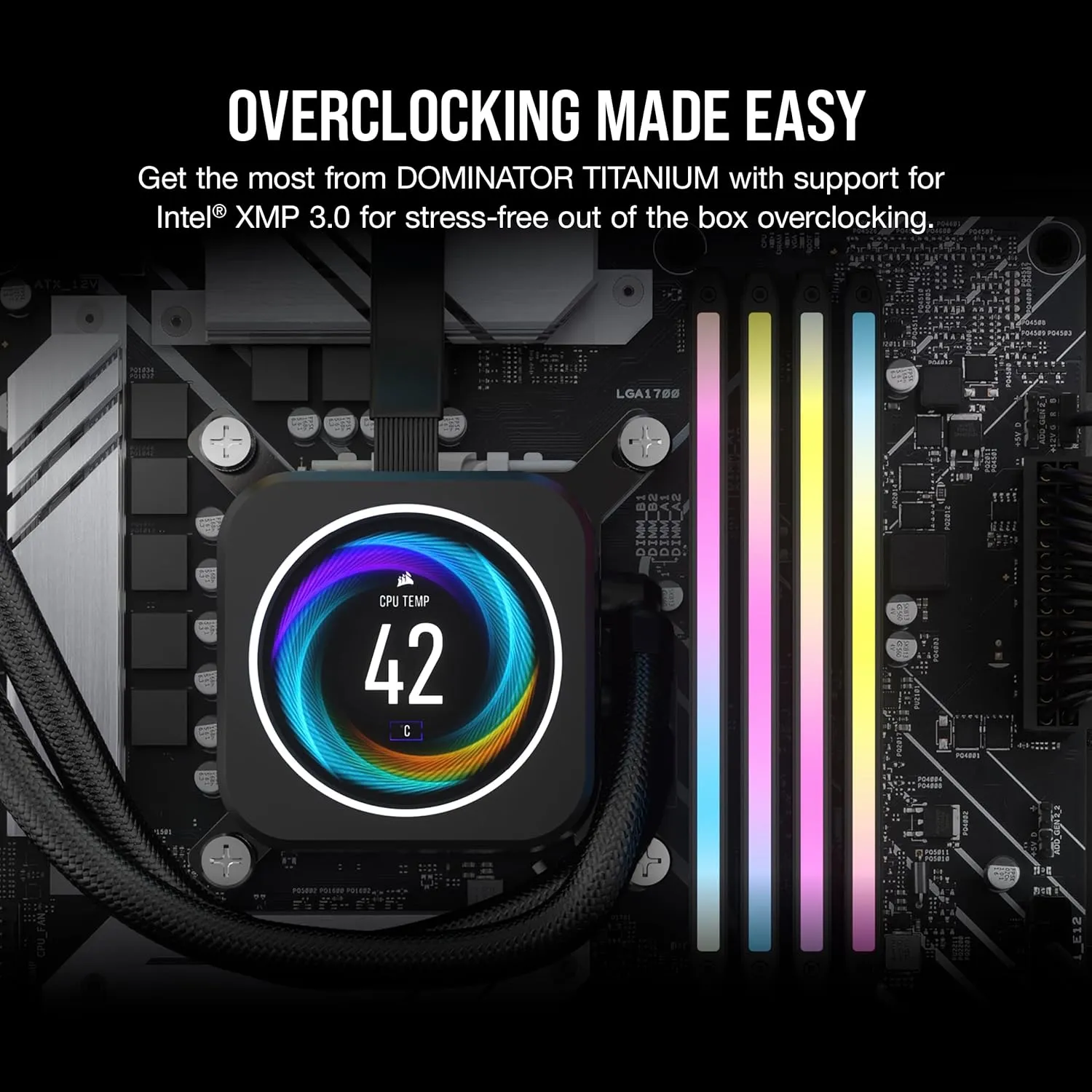 CORSAIR Dominator Titanium RGB DDR5 RAM 32GB (2x16GB) DDR5 7000MHz CL34 Intel XMP iCUE Compatible Computer Memory - Black (CMP32GX5M2X7000C34)