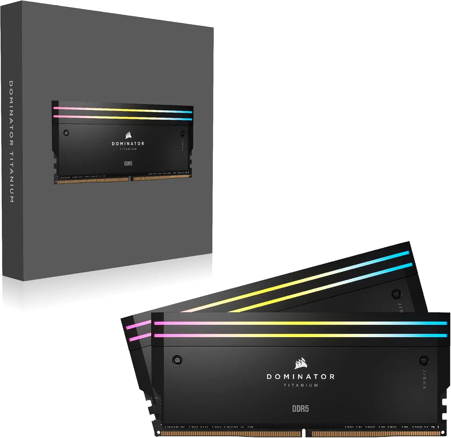 CORSAIR Dominator Titanium RGB DDR5 RAM 32GB (2x16GB) DDR5 7000MHz CL34 Intel XMP iCUE Compatible Computer Memory - Black (CMP32GX5M2X7000C34)