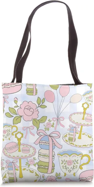 Cottagecore Core Parisian Chic Tea Party Tote Bag