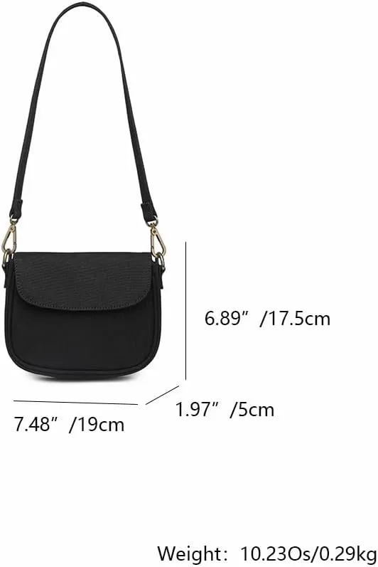 cotton canvas Magnetic buttons Crossbody bag with removable long and short shoulder strap