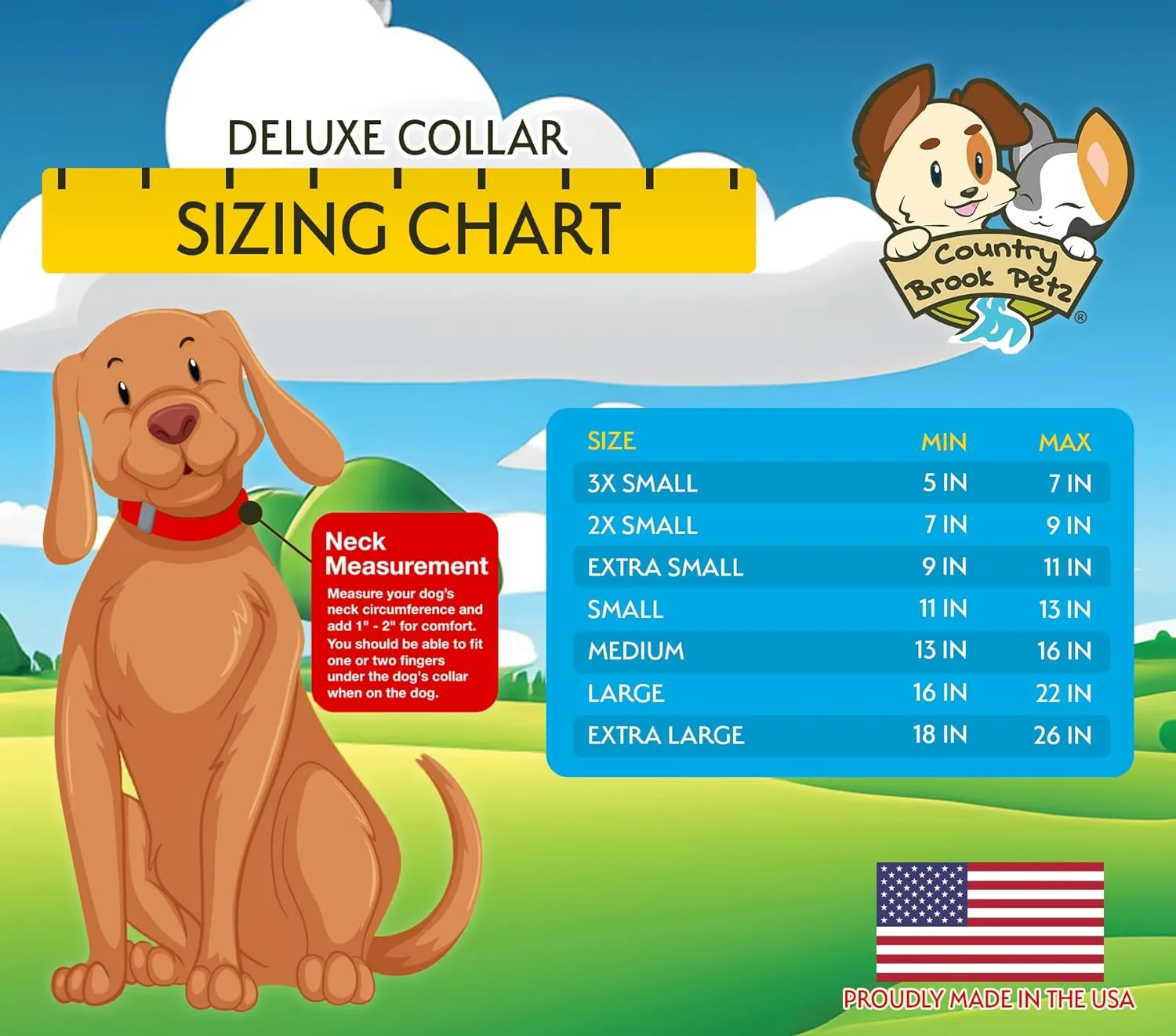 Country Brook Petz - Deluxe Gone Fishin' Dog Collar and Leash - Sports and Athletics Collection Featuring Spirited Designs (1 Inch, Large)