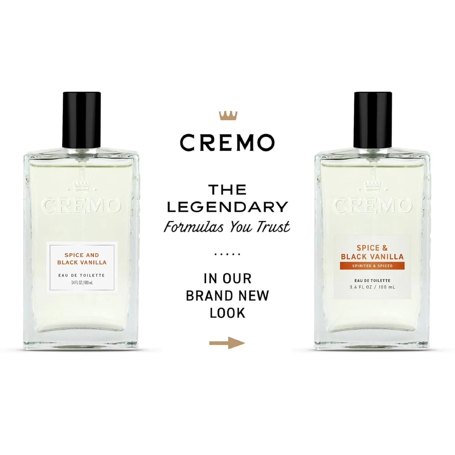 Cremo Cologne for Men - Spice & Black Vanilla Mens Cologne Spray - An Explosion of Vibrant Spices, Dark Woods and Black Vanilla, Fragrances For Men, 3.4 Fl Oz