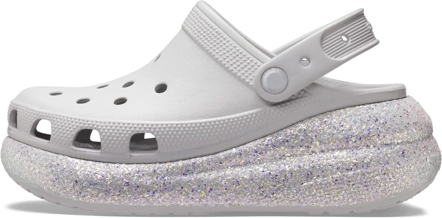 Crocs Classic Crush Clog Seasonal Graphics for Women - Sparkling Wedge Heels, Gorgeous and Comfortable Clogs