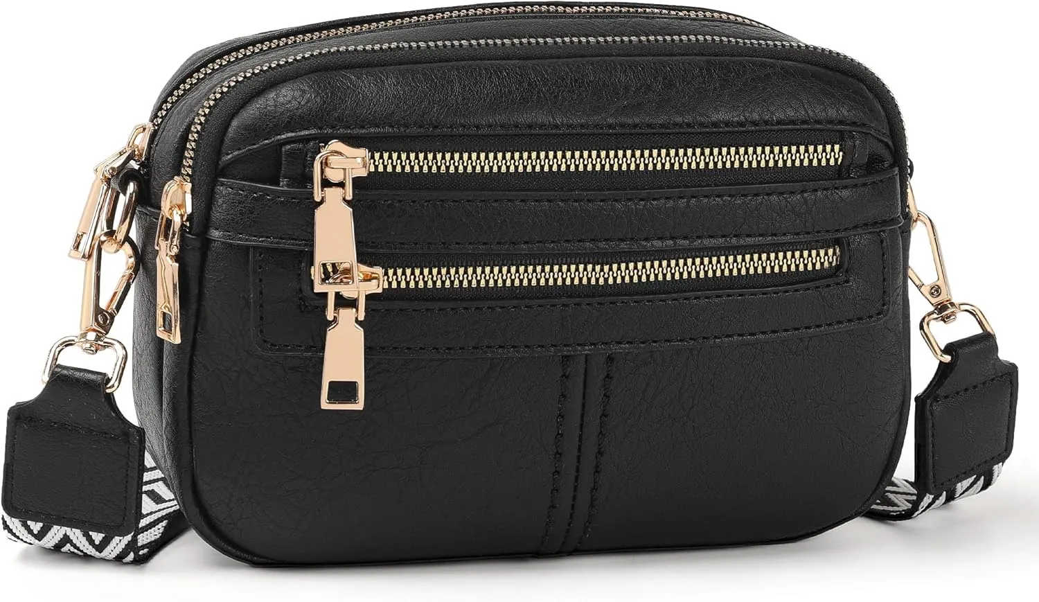Crossbody Bags for Women, 6-Pockets Purses for Women, Vegan Leather Handbags Shoulder Bag for Travel Shopping