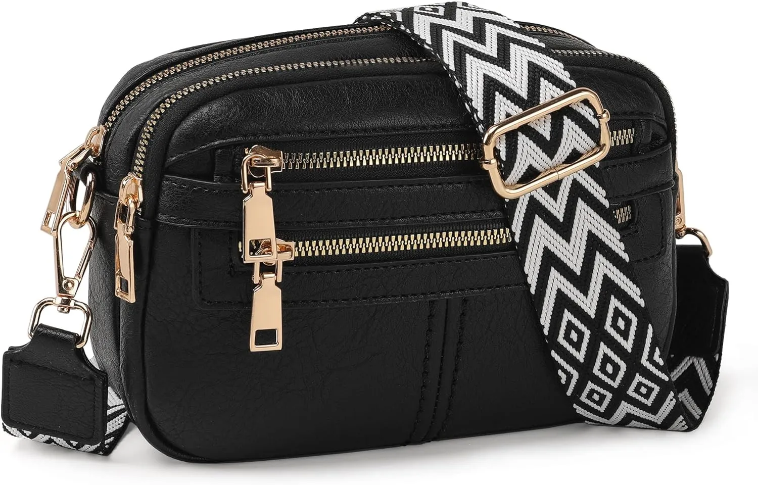 Crossbody Bags for Women, 6-Pockets Purses for Women, Vegan Leather Handbags Shoulder Bag for Travel Shopping