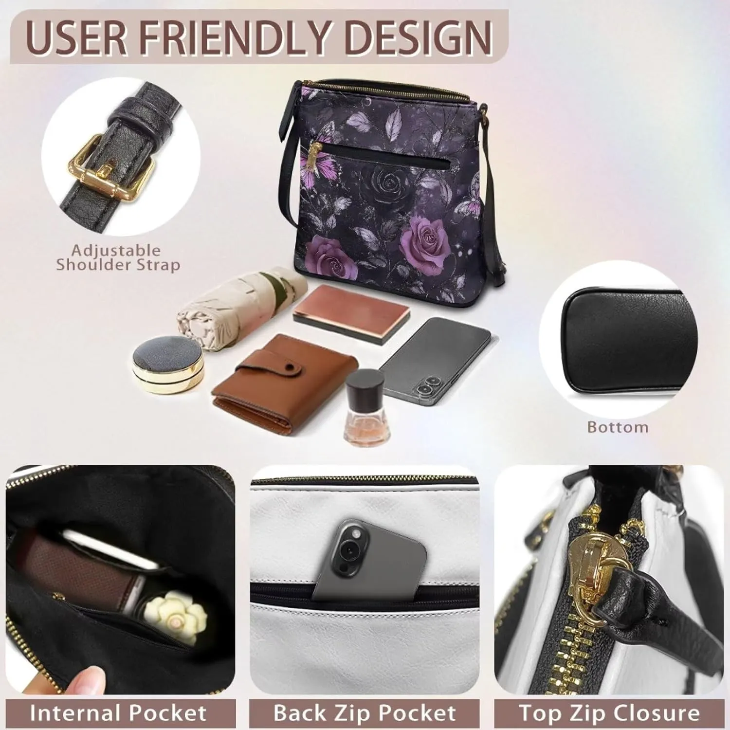 Crossbody Bags for Women Trendy Travel Stylish Handbag Tote with Strap Leather Shoulder Purse