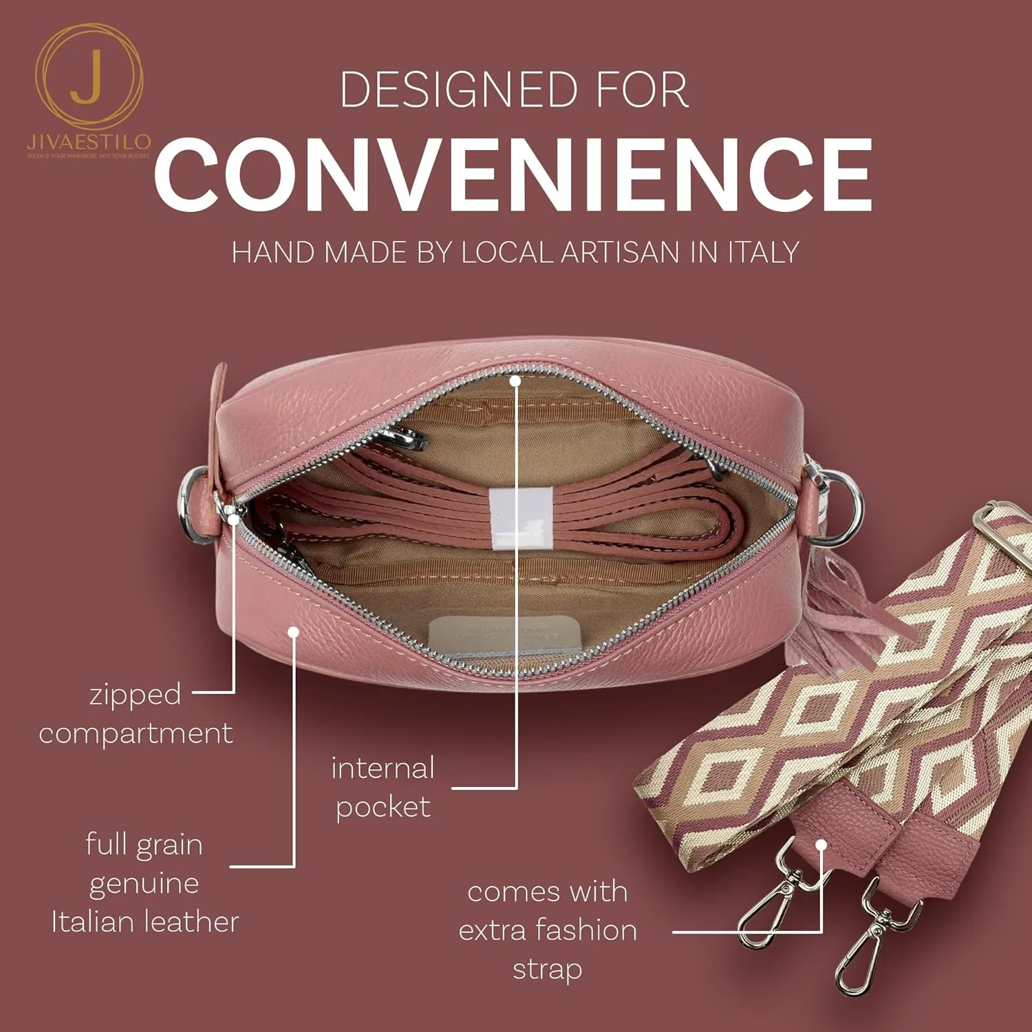 Crossbody Purse for Women - Leather, Trendy Womens Cross Body Bags, Genuine Leather Crossbody Purses