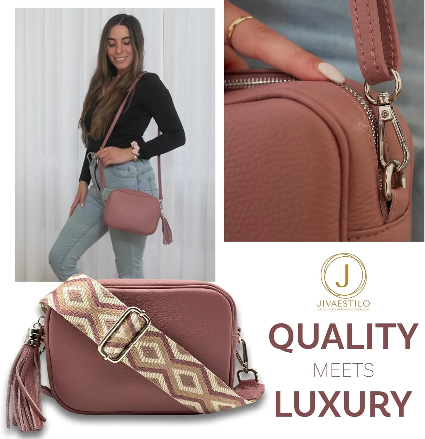 Crossbody Purse for Women - Leather, Trendy Womens Cross Body Bags, Genuine Leather Crossbody Purses