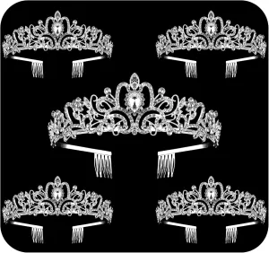 Crystal Tiara Crowns For Women Girls Princess Elegant Crown with Combs Women's Headbands Bridal Wedding Prom Birthday Party