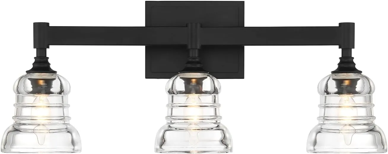 Crystorama Gregory 3 Light Matte Black Bathroom Vanity