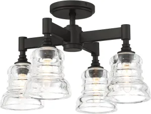 Crystorama Gregory 4 Light Matte Black Semi Flush Mount