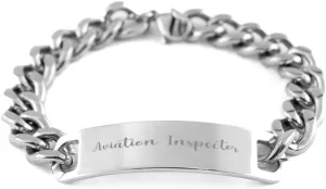 Cuban Chain Bracelet, Aviation Inspector, Bracelet for Aviation Inspector, Gift for Aviation Inspector