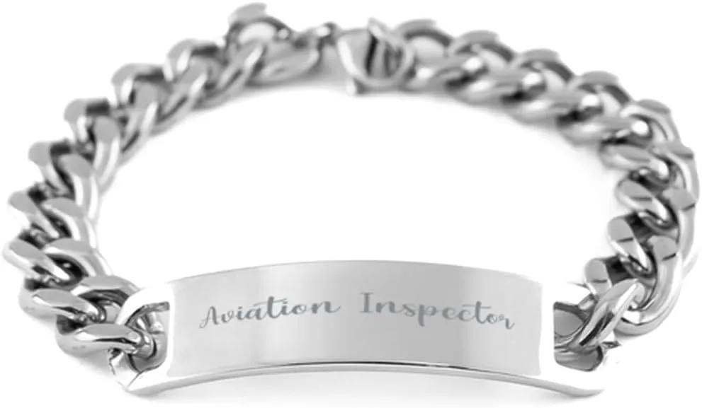 Cuban Chain Bracelet, Aviation Inspector, Bracelet for Aviation Inspector, Gift for Aviation Inspector