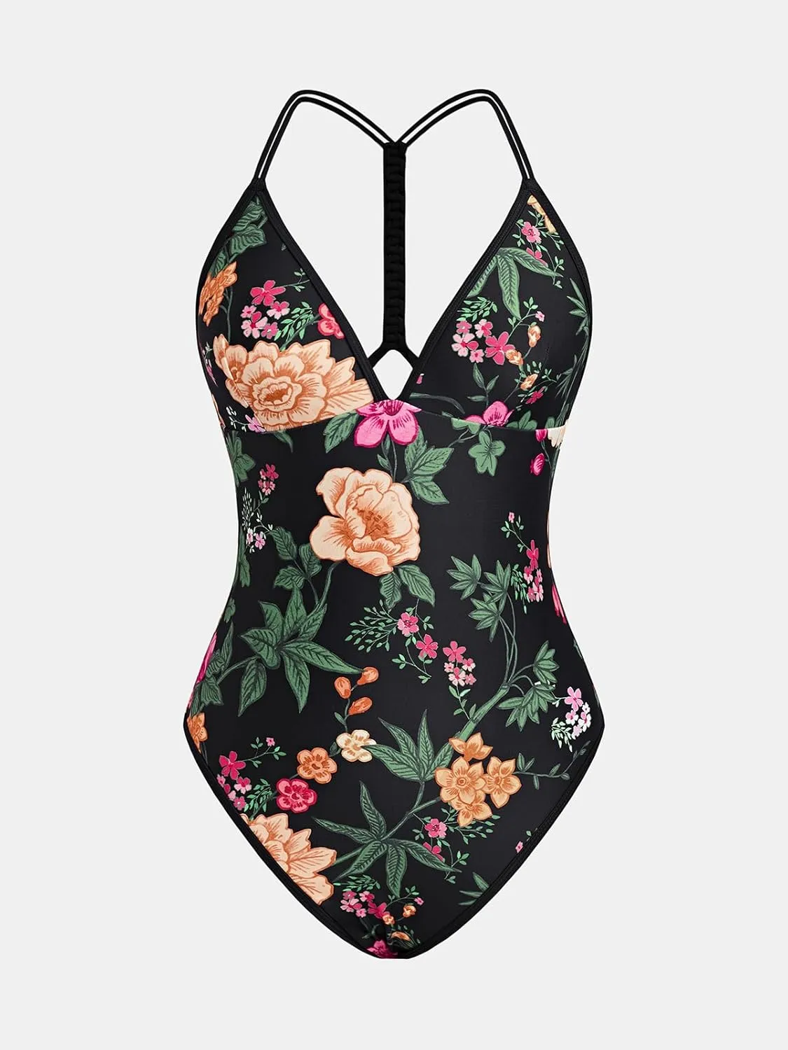 CUPSHE Women's One Piece Swimsuit V Neck Bathing Suit Cutout Back Self Tie Double Straps