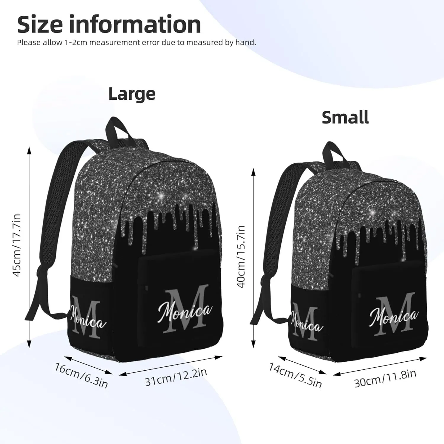 Custom Backpack for Girls Kids, Personalized Bookbag with Name, Customized Casual Unisex Daypack Bags for School Travel Work