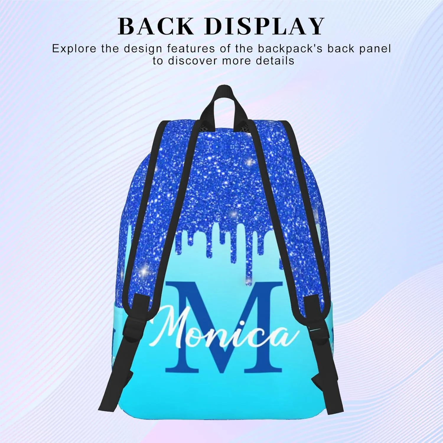 Custom Backpack for Girls Kids, Personalized Bookbag with Name, Customized Casual Unisex Daypack Bags for School Travel Work