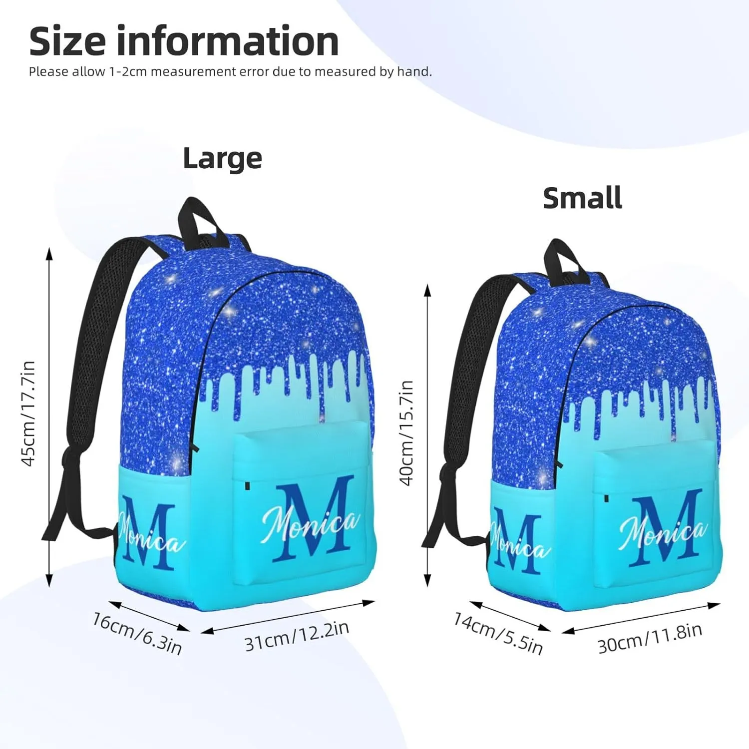 Custom Backpack for Girls Kids, Personalized Bookbag with Name, Customized Casual Unisex Daypack Bags for School Travel Work