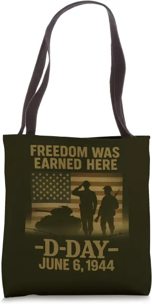D-Day 81st Anniversary Normandy 1944 Military Tribute Men Tote Bag