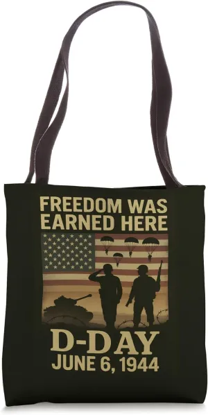 D-Day 81st Anniversary Normandy 1944 Military Tribute Men Tote Bag