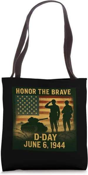 D-Day 81st Anniversary Normandy 1944 Military Tribute Men Tote Bag