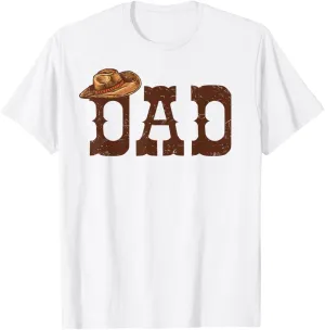 Dad Papa Western Family Matching Birthday Cowboy Cowgirl T-Shirt