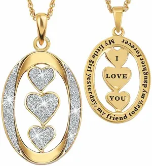Danbury Mint Birthstone Daughter Necklace | Birthstone Daughter Pendants | I Love You Sentiment | #1136-0013