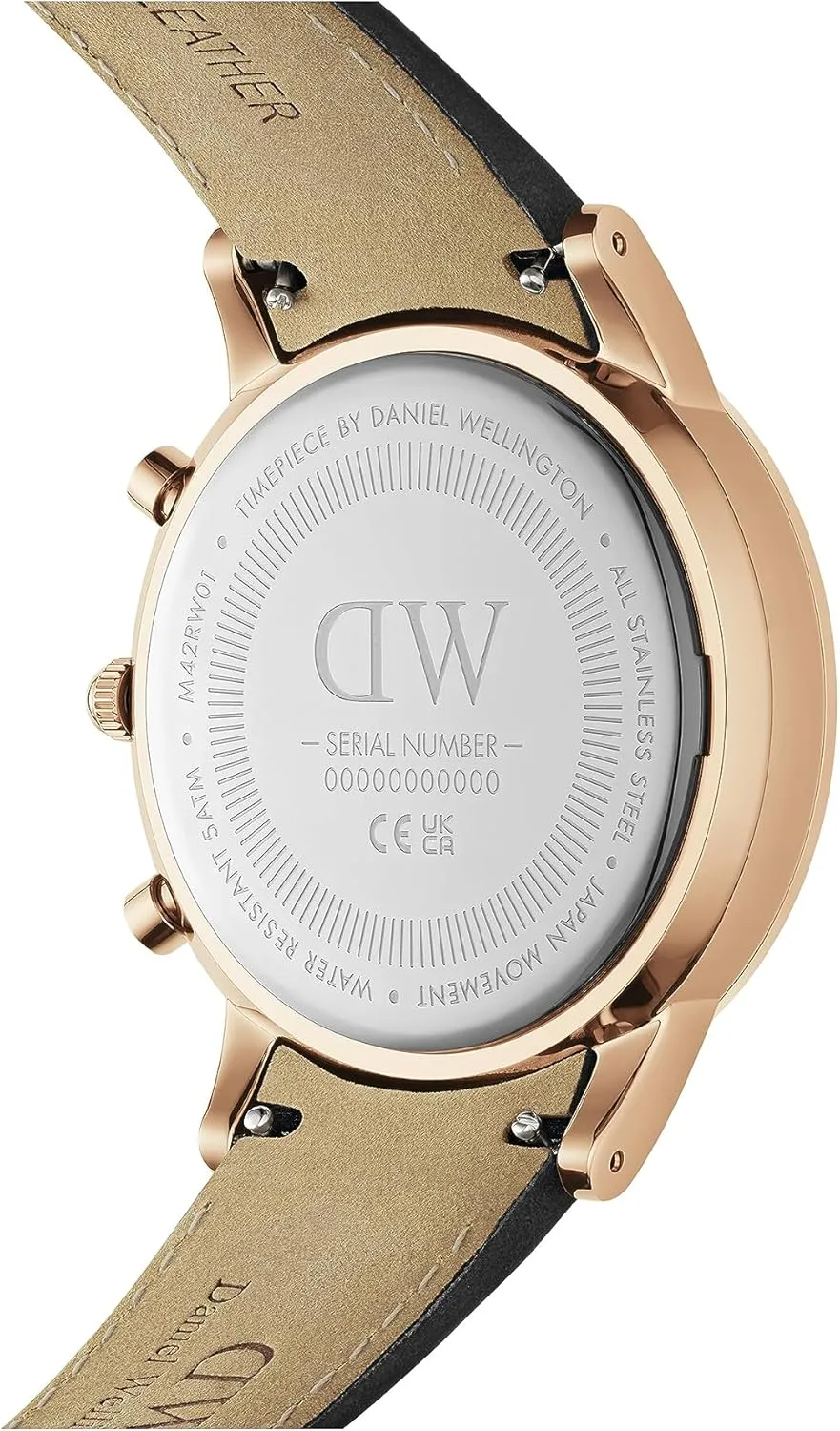 Daniel Wellington Iconic Chronograph Men’s Watch - 42mm Case, Japanese Quartz Movement, Stainless Steel or Leather Strap, Water Resistant, Analog Watch for Men