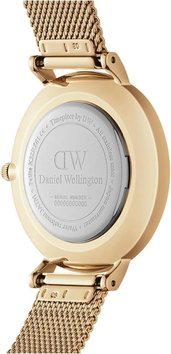 Daniel Wellington Petite Evergold Women’s Watch – Japanese Quartz Movement, Stainless Steel Mesh Strap, Water Resistant, Gold Watch for Women
