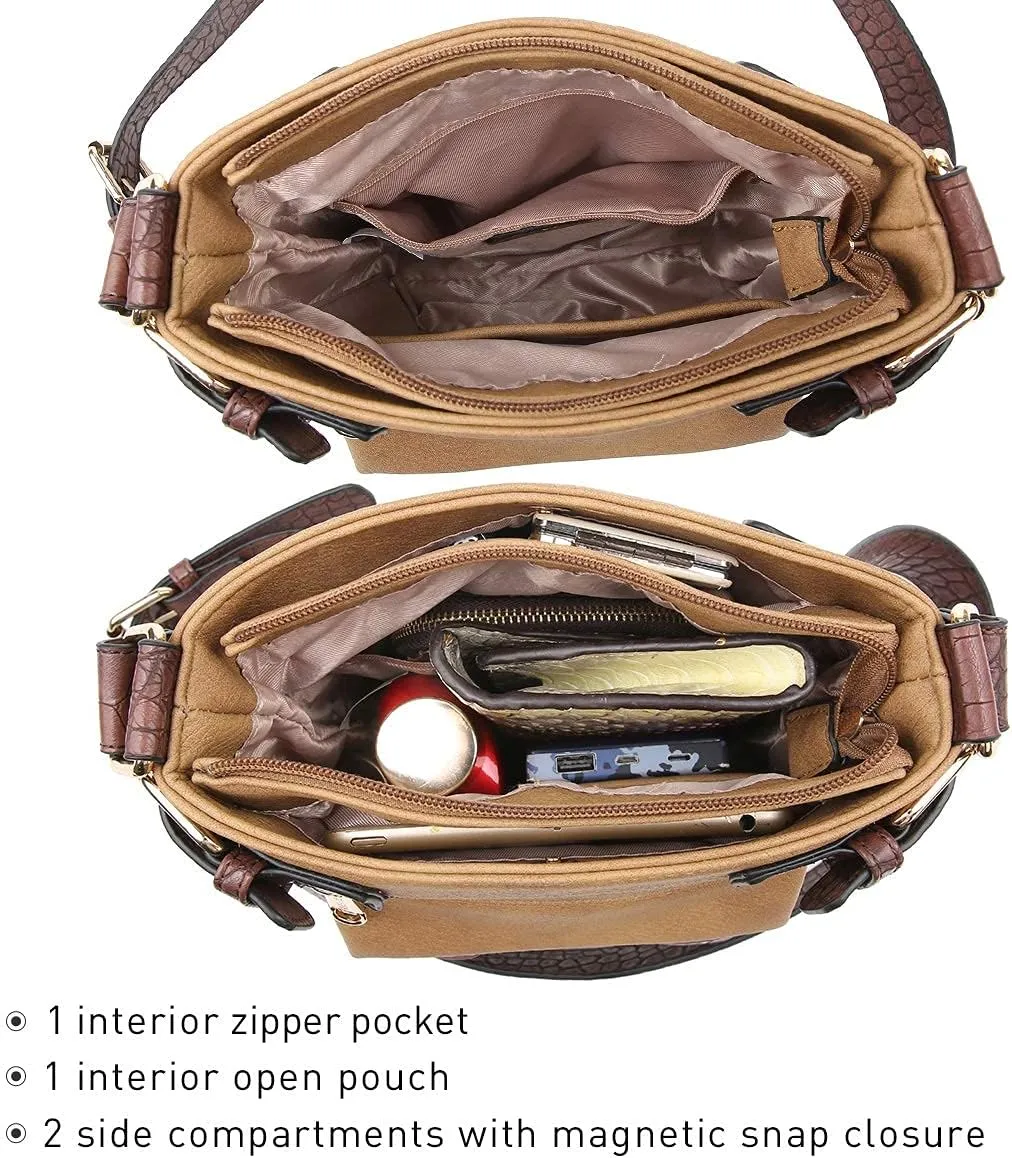 Dasein Women Lightweight Crossbody Bags Soft Vegan Leather Messenger Bag Shoulder Bag Travel Purse