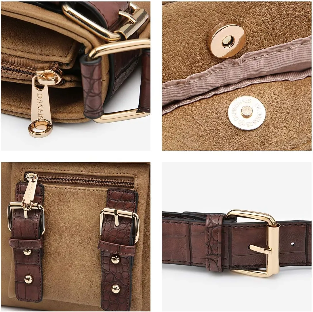 Dasein Women Lightweight Crossbody Bags Soft Vegan Leather Messenger Bag Shoulder Bag Travel Purse