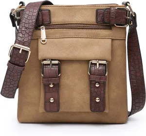 Dasein Women Lightweight Crossbody Bags Soft Vegan Leather Messenger Bag Shoulder Bag Travel Purse