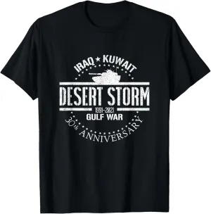 Desert Storm 30th Anniversary 1991 Gulf War Veteran Military T-Shirt