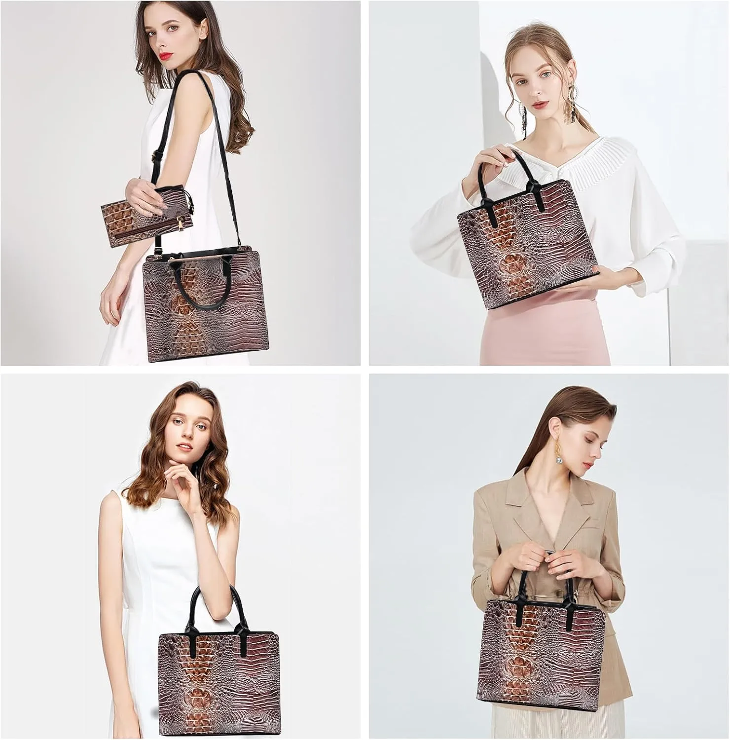 Designer Tote Handbags Ladies Top Handle Purses Satchel Bags For Women'S Shoulder Handbags Set 2pcs