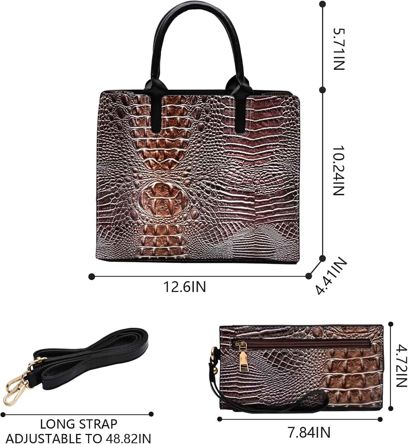 Designer Tote Handbags Ladies Top Handle Purses Satchel Bags For Women'S Shoulder Handbags Set 2pcs