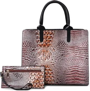 Designer Tote Handbags Ladies Top Handle Purses Satchel Bags For Women'S Shoulder Handbags Set 2pcs