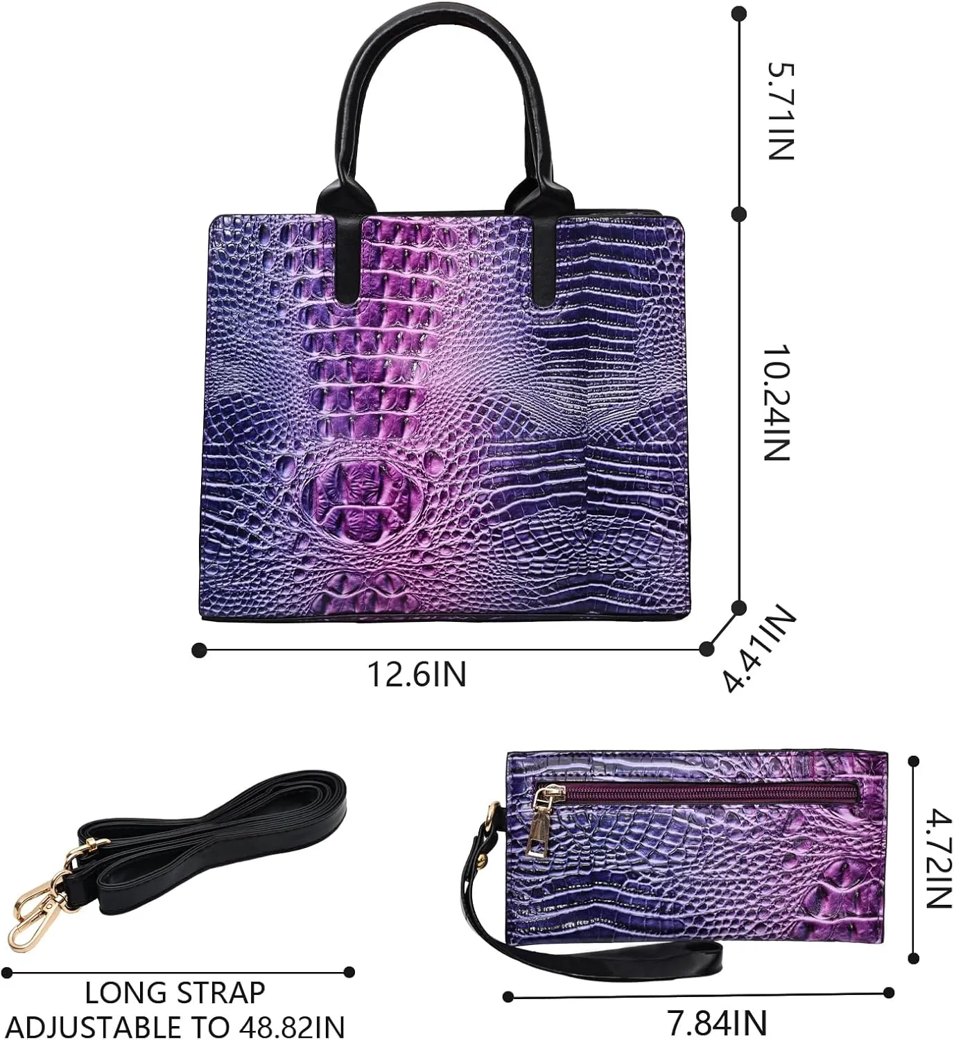Designer Tote Handbags Ladies Top Handle Purses Satchel Bags For Women'S Shoulder Handbags Set 2pcs