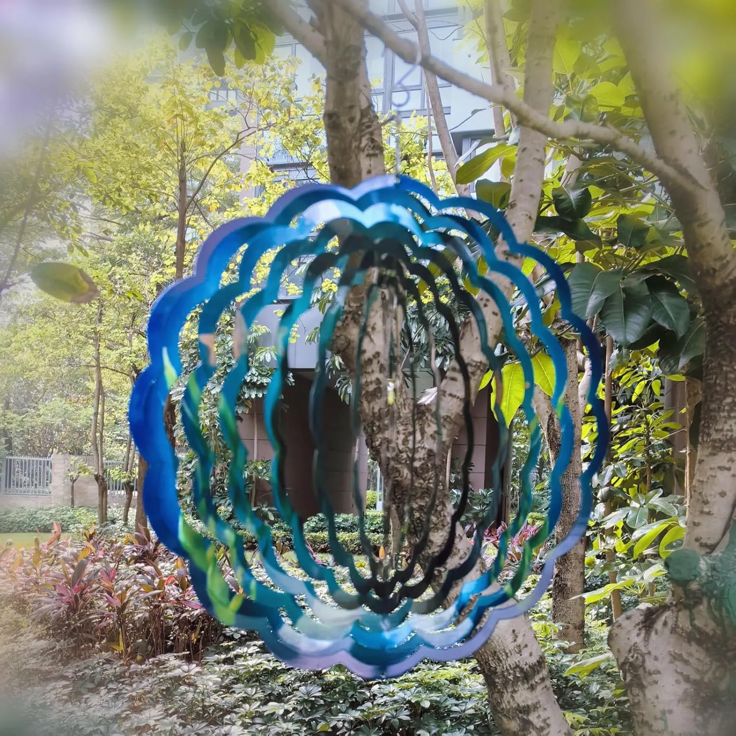 Dolphin Wind Spinner for Yard and Garden Wind Spinner Outdoor Mental Kinetic Dolphin Hanging Lawn Ornaments Dolphin Gifts Outdoor/Indoor Dolphin Decor with 3D Visual Effect (12''-1pc, Dolphin)